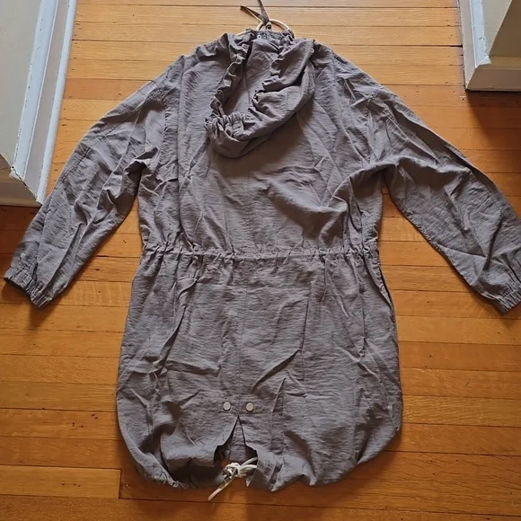 AllSaints, Calla Fishtail Parka Jacket Coat, Gray, EUC, Women's M - Picture 11 of 16